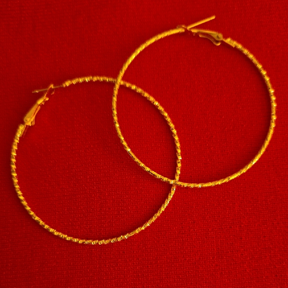 Goldtone Textured Earrings